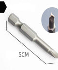 Heavy Duty S2 Magnetized Tri Wing Screwdriver Bits Set Quarter Inch Hex Shaft Y1 Y2 Y3 Y4 Fifty Millimeter Length close-up of bit