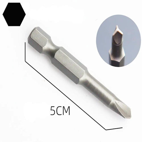 Heavy Duty S2 Magnetized Tri Wing Screwdriver Bits Set Quarter Inch Hex Shaft Y1 Y2 Y3 Y4 Fifty Millimeter Length close-up of bit