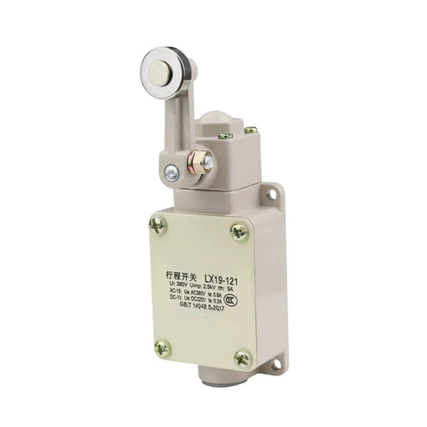 Beefy Workhorse Momentary Travel Limit Switch 1NO 1NC With Millimeter Precision Contacts, rugged beige housing with roller lever