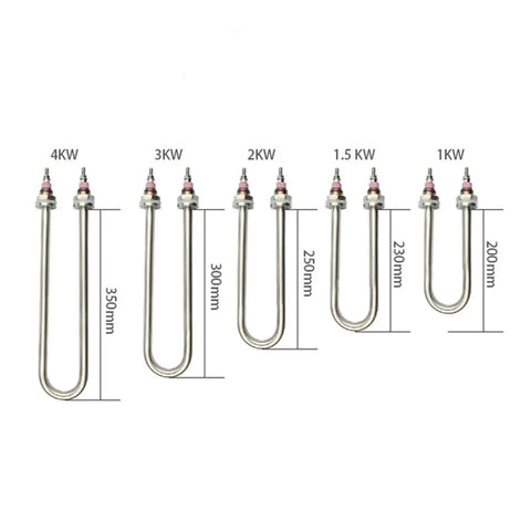 Various sizes of Industrial Stainless Steel U Tube Electric Air Heater 220V 380V 1kw To 4kw for quick batch food prep.