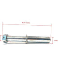 Metal spindle from Four Pack Trailer Axle Kits With Four On Four Inch Bolt Idler Hub And One And A Quarter Inch Round BT8 Spindle For 1250 Pound Hub Capacity On 2000 Pound Axle Ready To Install, showing measurements.