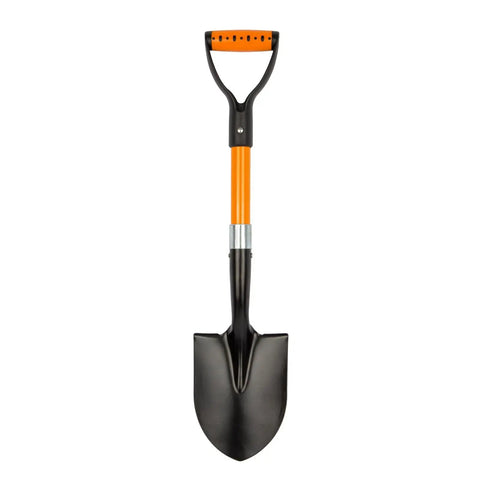 All Around Mini Garden Shovel 28 Inch D Handle Kid Friendly Beach And Garden Tool Lightweight Digging Spade Front View