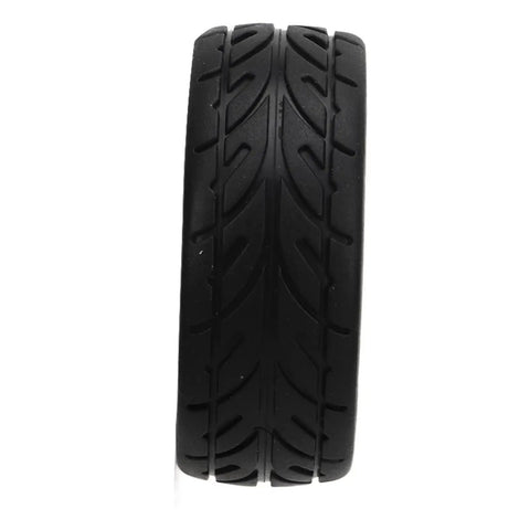 Two Piece One Sixteenth Scale RC Tire Wheel Hub And Rubber Upgrade Accessories Replacement Parts For S16 EX16 Racing Cars Durable Composite Tires Easy Install Stable Performance Lightweight Upgrade Kit showing close-up of tire tread