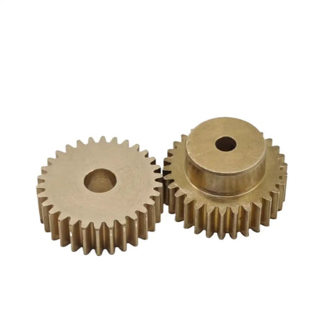 Beefy Copper Spur Gear 51 Teeth 51T 5mm Tooth Thickness 37mm Diameter 12mm Total Thickness 25mm Step Diameter 3mm Bore