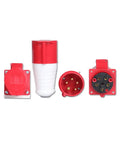 Beefy 16 To 32A Industrial Connector Socket Surface And Recessed Mount IP44 Waterproof Portable Power Supply Aviation Connector Built For Tough Job Sites, red and white