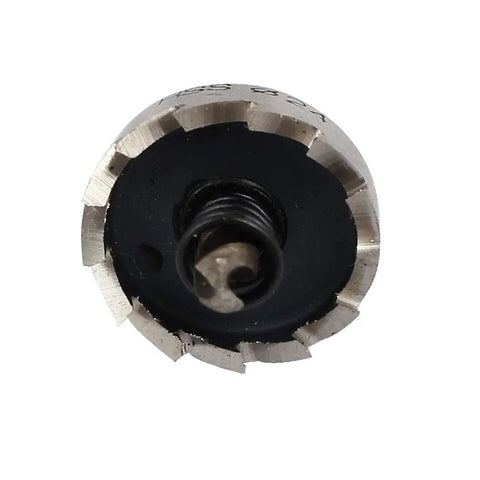 Close-up of 24mm Hole Saw Cutter Kit With HSS Twist Drill Bit, 68mm Overall Length, 13mm Cutting Depth, Spring Loaded Design