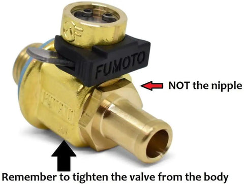 F106N FN Series Drain Valve With Long Nipple And Lever Clip For Quick Oil Changes One Touch Operation 3/8" Diameter, 1/2" Length.