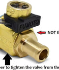 FN-Series Engine Oil Drain Valve with LC-10 Lever Clip, brass body, close-up