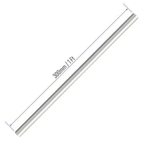 Rugged 6063 T5 Aluminum Round Tube 12mm OD, 3mm ID, 300mm Length, Two Pack Seamless Pipe For Frames And DIY Builds, Built Tough