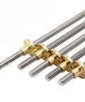 T8 Lead Screw Tr8x8 8mm Diameter With Brass Nut For CNC And 3D Printer Builds 2mm Lead SUS304 Stainless Steel Rod 500mm Length