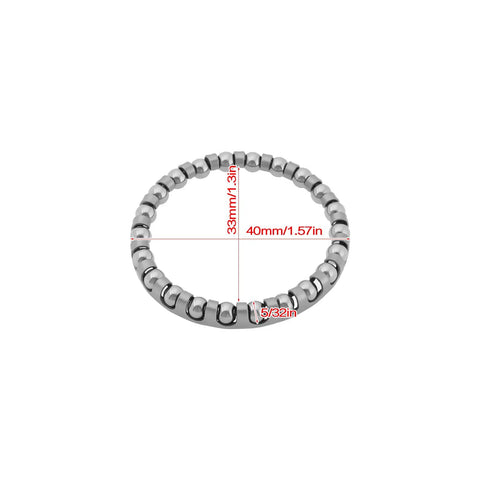 12 Pack Five Thirty Second Inch Caged Bicycle Headset Ball Bearing Set For One And One Eighth Inch Headsets On Road And Mountain Bikes With Twenty Two Ball Bearings In Forty By Thirty Three Millimeter Size To Beef Up Your Ride, shown in diagram with dimensions