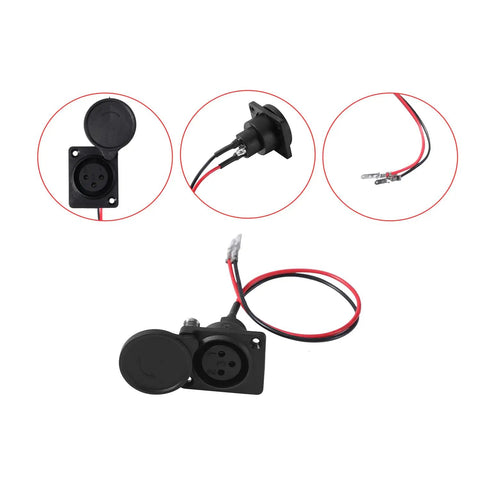 XLR Charger Port Replacement For Razor MX650 MX500 SX500 Dirt Rocket Bikes And EcoSmart Metro Kids Electric Scooters, 3-pin 2-wire