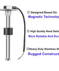 Direct Replacement Boat Fuel Tank Sending Unit 240-33 Ohms 10 Inch Diesel Fuel Gauge Reed Switch Stainless Steel