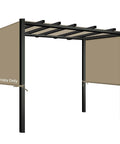 Canopy Replacement For 17x6.8 Ft Outdoor Pergola Gazebo Shade Cover Waterproof Top Khaki Cover Only fitted on frame