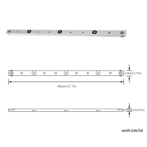 Aluminum Miter Bar for Table Saws and Router Tables Heavy Duty T Slot Rail Gauge Rod for Woodworking Sliding Clamp Track 450mm Length 17.71 Inches Perfect for Miter Sleds and DIYers, 45cm aluminum rail with mounting holes