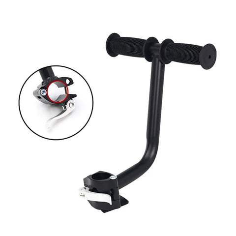 Kids Bike Handrail And Rear Seat Armrest For Child Carrier, Sturdy Aluminum Alloy Handlebar Accessory With Soft Rubber Grip