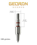 Beefy 100 125 150 175 200 Grain Stainless Steel Field Points Set For Archery 12 Pcs 19/64 Inch OD Fits 0.244 Inch ID Shafts 8-32