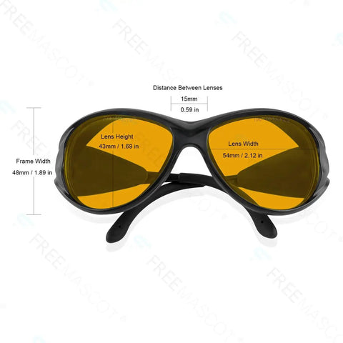 OD Six Plus Laser Safety Glasses 190 Nm To 490 Nm Spectrum Eye Protection For 405 Nm 445 Nm 450 Nm 473 Nm Lasers Black Sport Frame