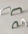 Chrome White Green Cabinet Pull Handles For Drawers And Doors Zinc Alloy Wardrobe Knob with modern design on gray surface