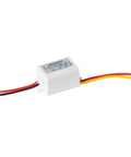 Miniature 12V To 5V Buck Converter Module, 3A 15W Waterproof DC To DC Power Supply with wires, for DIY electronics.