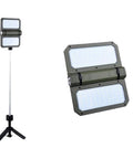 Portable Telescopic Camping Light with Adjustable Stand and Built In Power Supply, close-up and full view on white background.