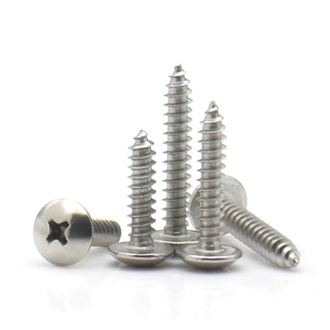 Pro Grade 304 Stainless Steel Phillips Recessed Head Self Tapping Wood Screws Set M3 And M4 Mushroom Head 6 To 40 Millimeters