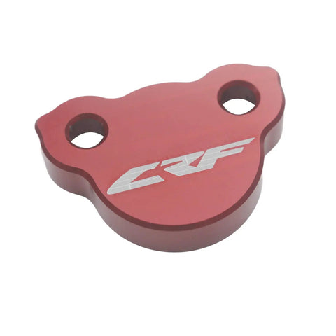 CNC Aluminum Front And Rear Brake Fluid Reservoir Caps In Red For Honda CRF Series From 2002 To 2024 Including CRF150R CRF150RB CRF250R