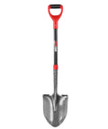 Round Garden Shovel With Fiberglass Handle For Gardening And Landscaping Heavy Duty Digging Spade With 1050MN Steel Blade And Sawtooth Edge