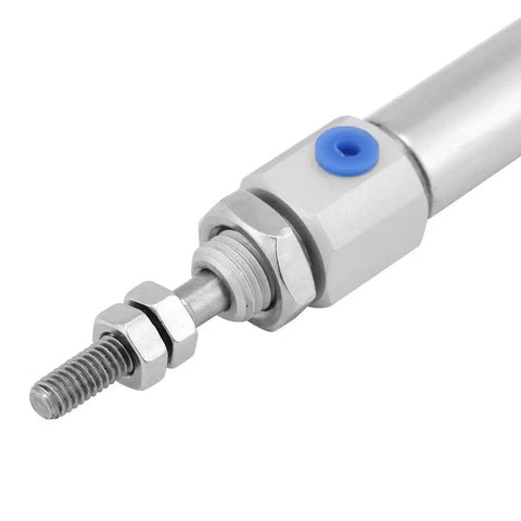 Close-up of Go-To Tiny Pneumatic Cylinder With 75mm Stroke And 10mm Bore Double Acting Single Rod for small automation projects.