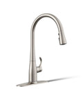 Works Like A Charm High Arch Kitchen Sink Faucet With Pull Down Sprayer And Three Spray Modes Brushed Stainless Steel Build, tall dogfoot design.