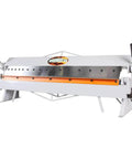 Box And Pan Bending Brake Tool For Sheet Metal Pro Grade Heavy Duty Metal Fabrication Brake in silver finish, front view