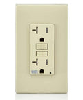 Top Shelf 20 Amp GFCI Outlet With Automatic Self Test And Bright LED Status Light Weather Resistant Tamper Resistant Electrical Receptacle For Residential Rewiring 10 Pack Ivory Finish displaying reset and test buttons.
