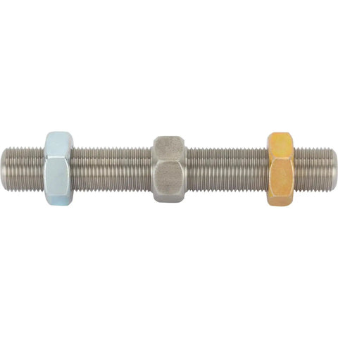 Stainless Steel Dual Thread Linkage Adjuster for Control Arms 3/4-16 RH LH Threads 5.5 Inch Overall Length 2.5 Inch Travel Per Side, side view
