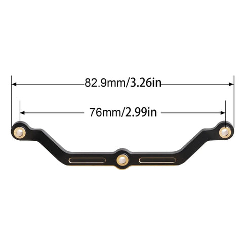 Traxxas 1 18 Scale Brass Steering Link Upgrade for TRX4M TRX4MT RC Crawler, Heavy Duty 10g Alloy Replacement shown with dimensions.