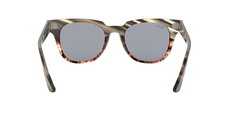 Unisex Dope Meteor Square Sunglasses Model RB2168 With Grey Gradient Brown Stripe And Blue Mirrored Gold Lenses 50 mm Frame Front View