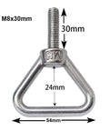 Triangle Lifting Eyebolt 8mm Thread 30mm Long Shank 304 Stainless Steel Anti Corrosion Wear Resistant Heavy Duty Tough As Nails Lifting Eye Bolts For Machines Marine Indoor Outdoor Use 4 Pack