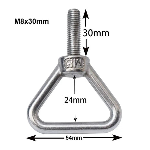 Triangle Lifting Eyebolt 8mm Thread 30mm Long Shank 304 Stainless Steel Anti Corrosion Wear Resistant Heavy Duty Tough As Nails Lifting Eye Bolts For Machines Marine Indoor Outdoor Use 4 Pack