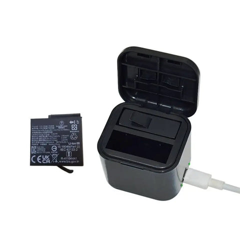 High Speed Dual Channel Battery Charging Hub For Action Cameras With Fast Charge Port, Portable 2 Channel Charger Box