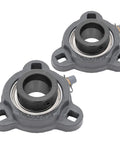 2 Pack 3 Bolt Flange Mount Ball Bearing Unit With Insert Bearing SA20516 Cast Iron Housing TRD205 Bore 1 In Set Screw Locking Eccentric Collar