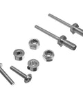 Aluminum RC Landing Gear Kit For 25 To 40 Class Planes And Jets hardware components, screws and nuts in various sizes.