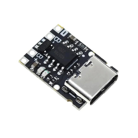 Five Tp4057 1A Lithium Ion Battery Charging Modules With Type C Usb Hookup, showing charging board with USB connector.