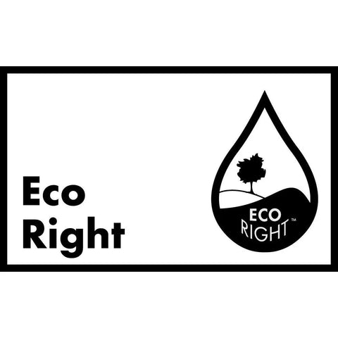 Eco Right logo with tree silhouette inside a water droplet icon.