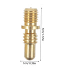 Heavy Duty Copper Pool Cue Extension Screws Four Pack Tough Shaft Connector Joints For Billiard Cue Repairs - close-up of a golden joint screw, 4cm