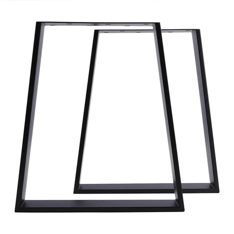 Beefed Up Heavy Duty Trapezoid Metal Table Legs 28 Inch Set Of 2 Black With 1000lb Load Capacity For DIY Coffee Tables