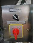 Control panel for Heavy Duty Vibrating Hopper Feeder made of stainless steel with adjustable vibration controls.