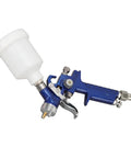 Top Shelf HVLP Gravity Feed Paint Sprayer With Sleek Aluminum Body And Point Oh Nozzle for fine atomization, 125ml cup.