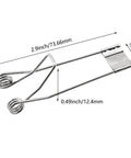 12 Pack Stainless Steel Recessed Lighting Spring Clips 60x22mm for securing downlights, side view with dimensions shown