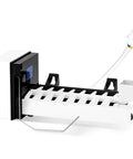 Ice maker replacement assembly; white plastic ice tray with black mounting housing and connector