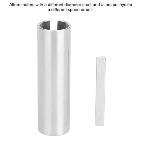 Premium Crank Shaft Sleeve Adapter Fits 3/4 Inch To 7/8 Inch Diameter Gas Engine Pulley Gear Box Conversion With 3/16 Step Key Ensures Solid Lock Prevents Slipping Keeps Existing Motors Running Smoothly Saving Money Now Available, steel sleeve and step key