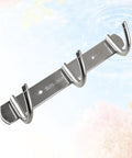 Heavy Duty Stainless Steel Wall Mount Hooks Low Profile Hidden Storage Setup Hella Durable Rust Resistant Key And Coat Rack Three Pack shown from the side.
